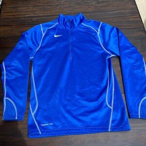 Nike Therma Fit Run Quarter Zip Pullover Mens Small Blue